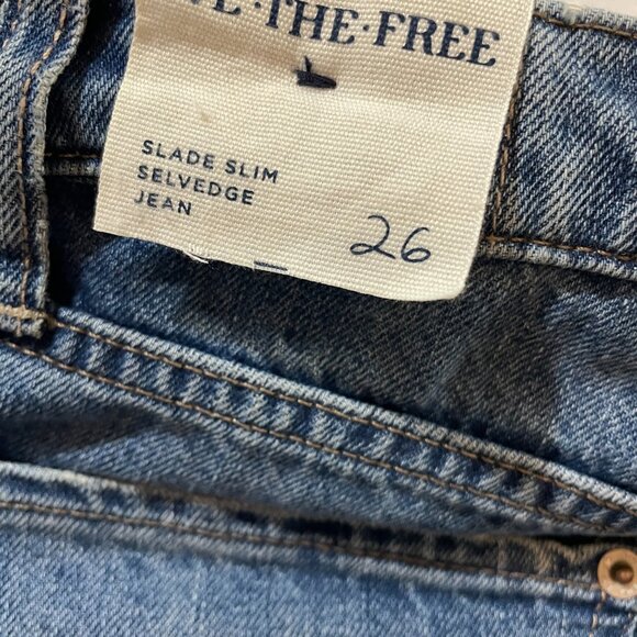 NWT $148 We The Free Slade Slim Selvedge Jean Current On Free People Sz 26 - Picture 11 of 16